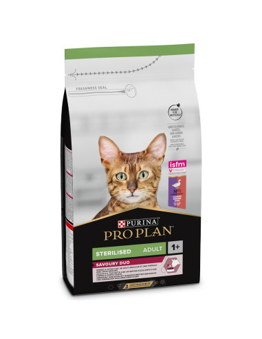 Purina Pro Plan Gato Adulto Esterilizado Pato e Figado Savoury Duo