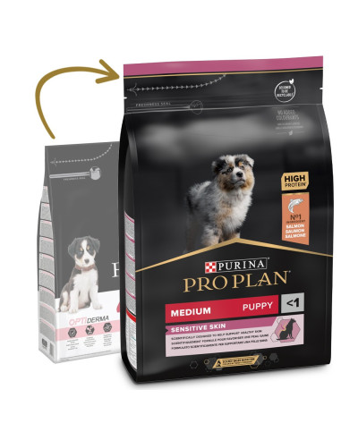 Purina Pro Plan Medium Puppy Sensitive Skin Optiderma 12kg