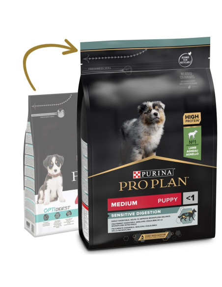 Purina Pro Plan Medium Puppy Sensitive Digestion Optidigest Borrego 3 kg
