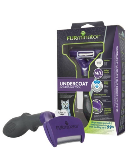 Furminator Escova Gato Médio / Grande Pêlo Curto ( - 5cm)