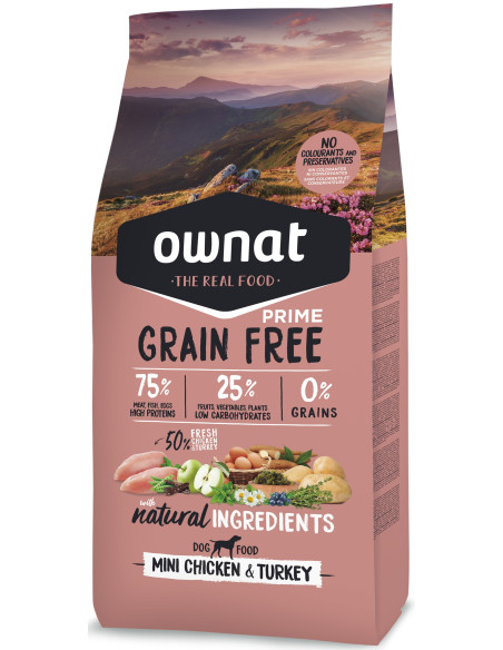 Ownat Cão Grain Free Mini Adult Chicken & Turkey