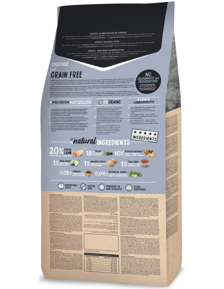 Ownat Cão Grain Free JUST Adult Lamb