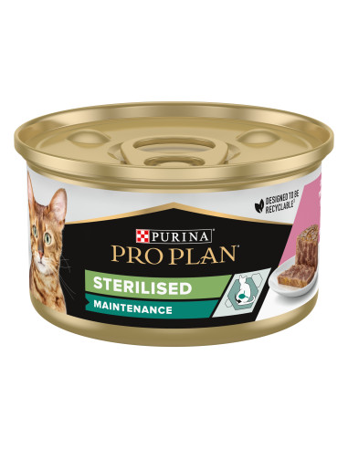 Purina Pro Plan Gatos Húmidos Adulto Esterilizado Atum e Salmão em mousse
