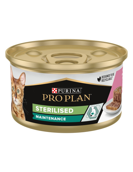 Purina Pro Plan Gatos Húmidos Adulto Esterilizado Atum e Salmão em mousse