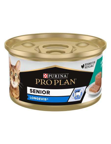 Purina Pro Plan Gatos Húmidos Sénior 7+ Longevis Atum em mousse