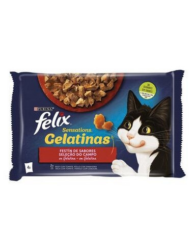 Purina GatosPurina Gatos Húmidos Felix Sensations Gelatinas Seleção do Campo 4x85gr