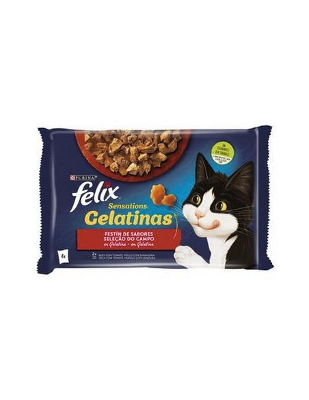 Purina GatosPurina Gatos Húmidos Felix Sensations Gelatinas Seleção do Campo 4x85gr