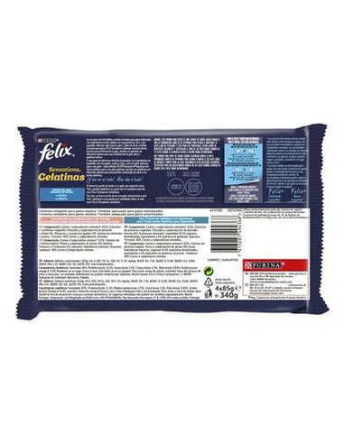 Purina Gatos Húmidos Felix Sensations Gelatinas Seleção de Peixes 4x85gr