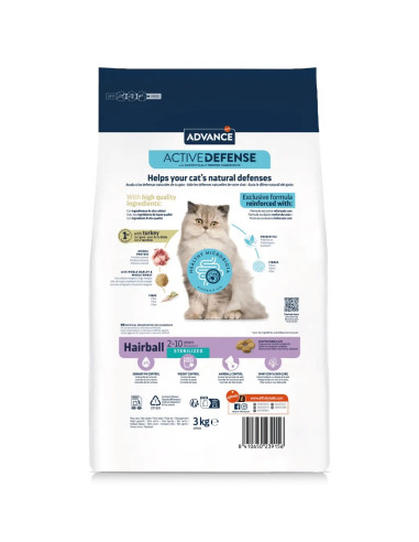 Advance Gato Sterilised Hairball Perú e Cevada