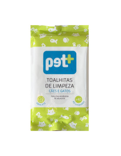 Pet+ Toalhitas de Limpeza Abacate p/ Cão e Gato 40 uni.