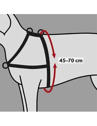 Trixie Peitoral de Treino "Lead'n'walk soft" 45-70cm/25mm (preto)