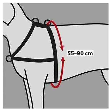 Trixie Peitoral de Treino "Lead'n'walk soft" 45-70cm/25mm (preto)