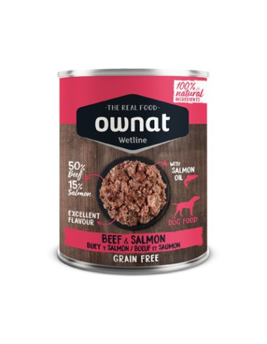 Ownat Cão Wetline Boi com salmão 395gr