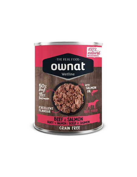 Ownat Cão Wetline Boi com salmão 395gr