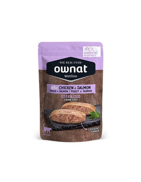Ownat Gato Wetline Grain Free Esterilizado Frango com Salmão