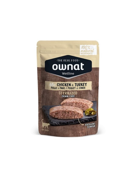 Ownat Gato Wetline Grain Free Esterilizado Frango com Perú