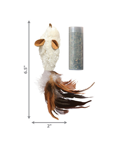 Brinquedo Kong Refillable Feather Rato p/ gatos (20 cm)