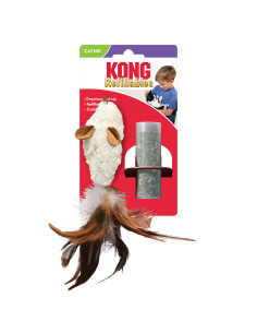 Brinquedo Kong Refillable Feather Rato p/ gatos (20 cm)