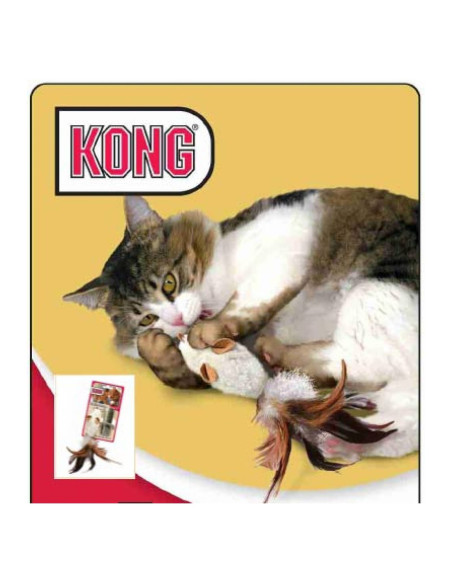 Brinquedo Kong Refillable Feather Rato p/ gatos (20 cm)