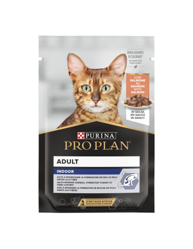 Purina Pro Plan Gatos Húmidos INDOOR com Salmão em Molho