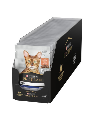 Purina Pro Plan Gatos Húmidos INDOOR com Salmão em Molho
