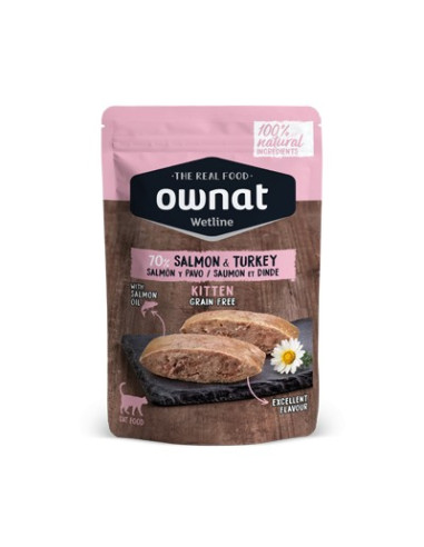 Ownat Gato Wetline Kitten Grain Free Salmão com Perú