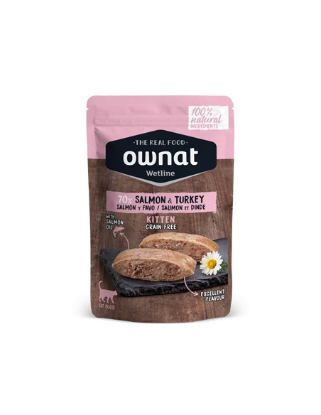 Ownat Gato Wetline Kitten Grain Free Salmão com Perú