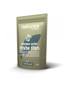 Naturea WetFoods Gato Esterilizado Frango com Peixe Branco 85gr