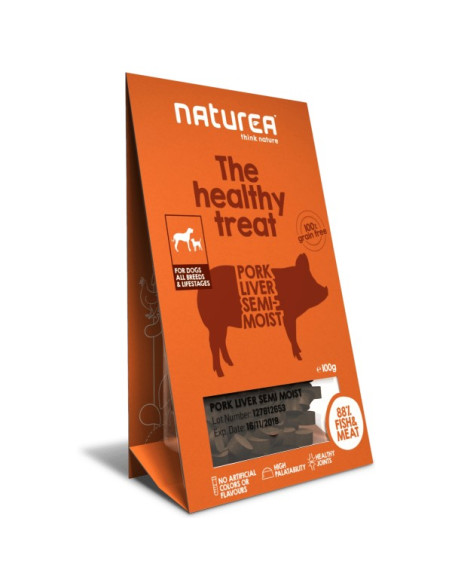 Naturea Snacks p/ Cão Pork Stomach 80gr (APROX.VALIDADE 29/05/18)