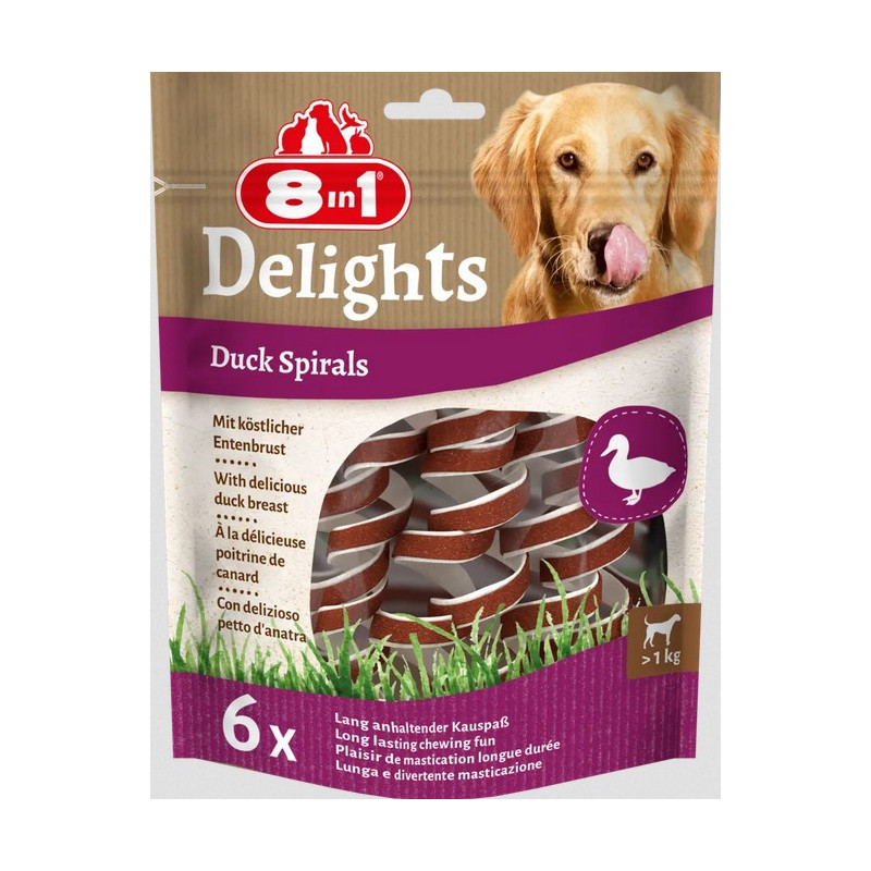 8in1 Snacks Cão Delights Duck Spirals (6un)