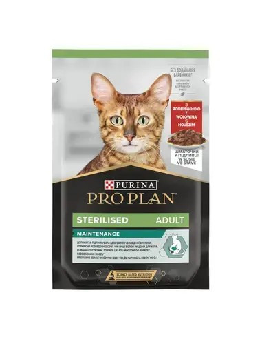 Purina Pro Plan Gatos Húmidos Nutri Savour Sterilised Vaca Saq. 85gr