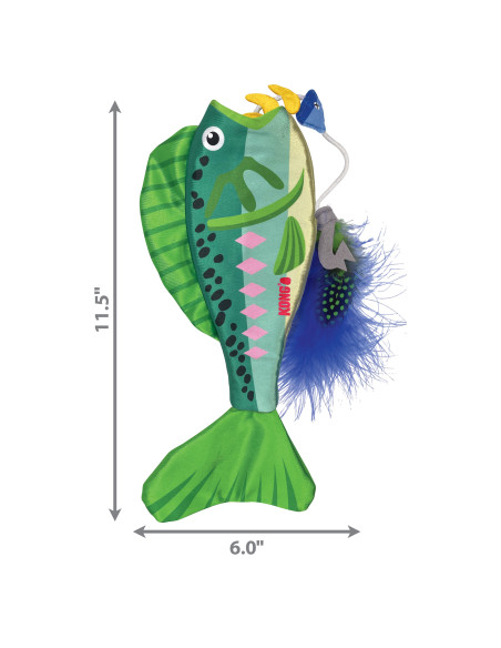 Brinquedo Kong Wrangler Angler com catnip - cor sortida (CA473E)