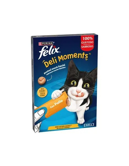 Purina Gatos Húmidos Felix Deli Moments Frango 4x10gr.