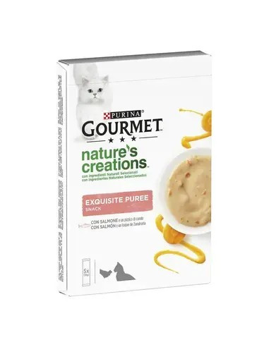 Purina Gourmet Nature´s Creations Snacks Puré com Salmao 5x10gr.