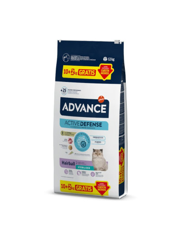Advance Gato Esterilizado Hairball Perú e Cevada 10kg + 2kg OFERTA