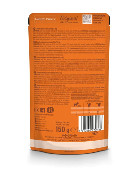 Nature's Variety Original Cão Sem Cereais Mini Húmidos Perú 8x150gr