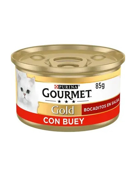 Purina Gourmet Gold Pedacinhos em Molho Carne de Vaca lata 85gr