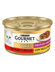 Purina Gourmet Gold Duplo Prazer Com Carne Vaca lata 85gr