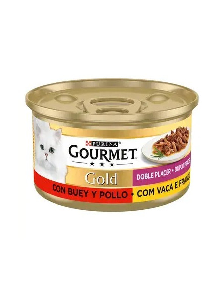 Purina Gourmet Gold Duplo Prazer Com Carne Vaca lata 85gr