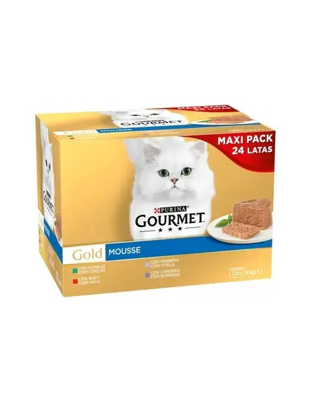 Purina Gourmet Gold Mousse Seleção de Sabores Pack 24 x 85gr.