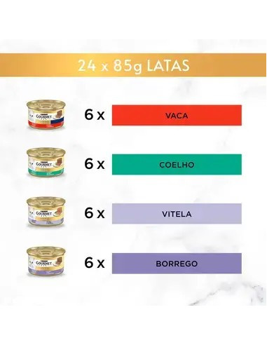 Purina Gourmet Gold Mousse Seleção de Sabores Pack 24 x 85gr.
