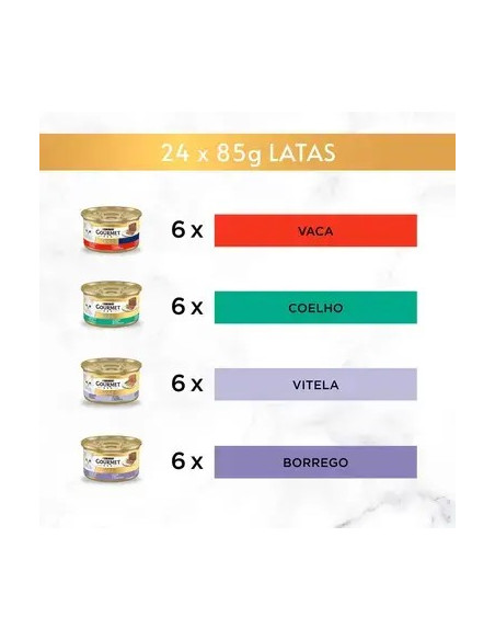 Purina Gourmet Gold Mousse Seleção de Sabores Pack 24 x 85gr.