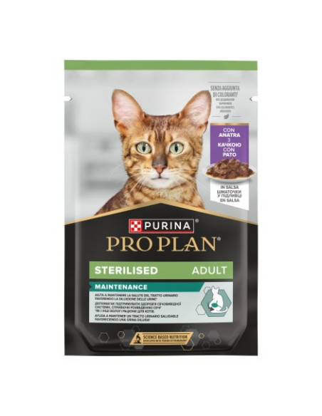 Purina Pro Plan Gatos Húmidos Adulto Esterilizado Pato em molho