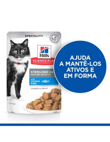 Hill's Science Plan Esterilizado Mature Peixe do Oceano 12x85gr