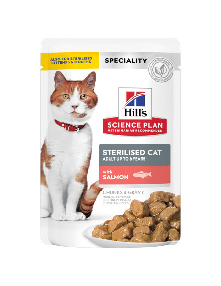 Hill's Science Plan Esterilizado Adulto Frango, Salmão, Perú e Truta (Multipack) 12x85gr