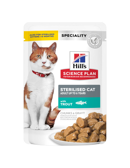 Hill's Science Plan Esterilizado Adulto Frango, Salmão, Perú e Truta (Multipack) 12x85gr