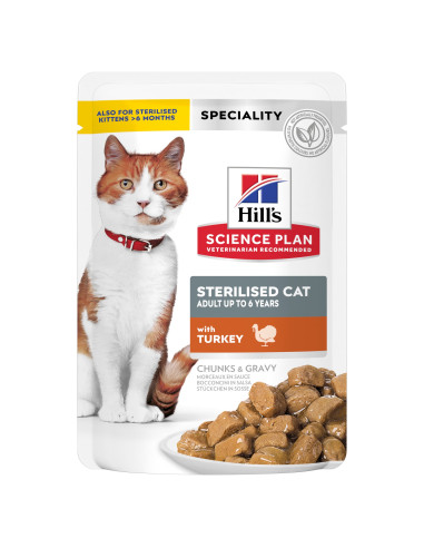 Hill's Science Plan Esterilizado Adulto Frango, Salmão, Perú e Truta (Multipack) 12x85gr