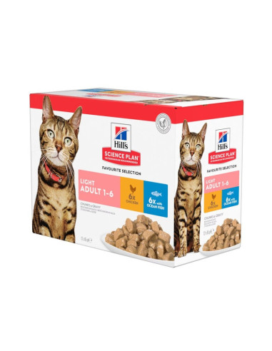 Hill's Science Plan Light Frango e Peixe do Oceano (Multipack) 12x85gr