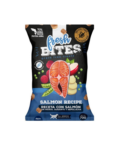 Fresh Bites Grain Free Snacks p/ cão com Salmão 70gr