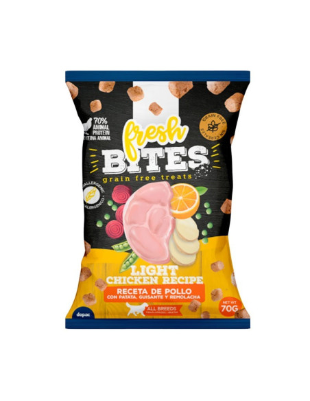 Fresh Bites Grain Free Snacks p/ cão Light com Frango 70gr